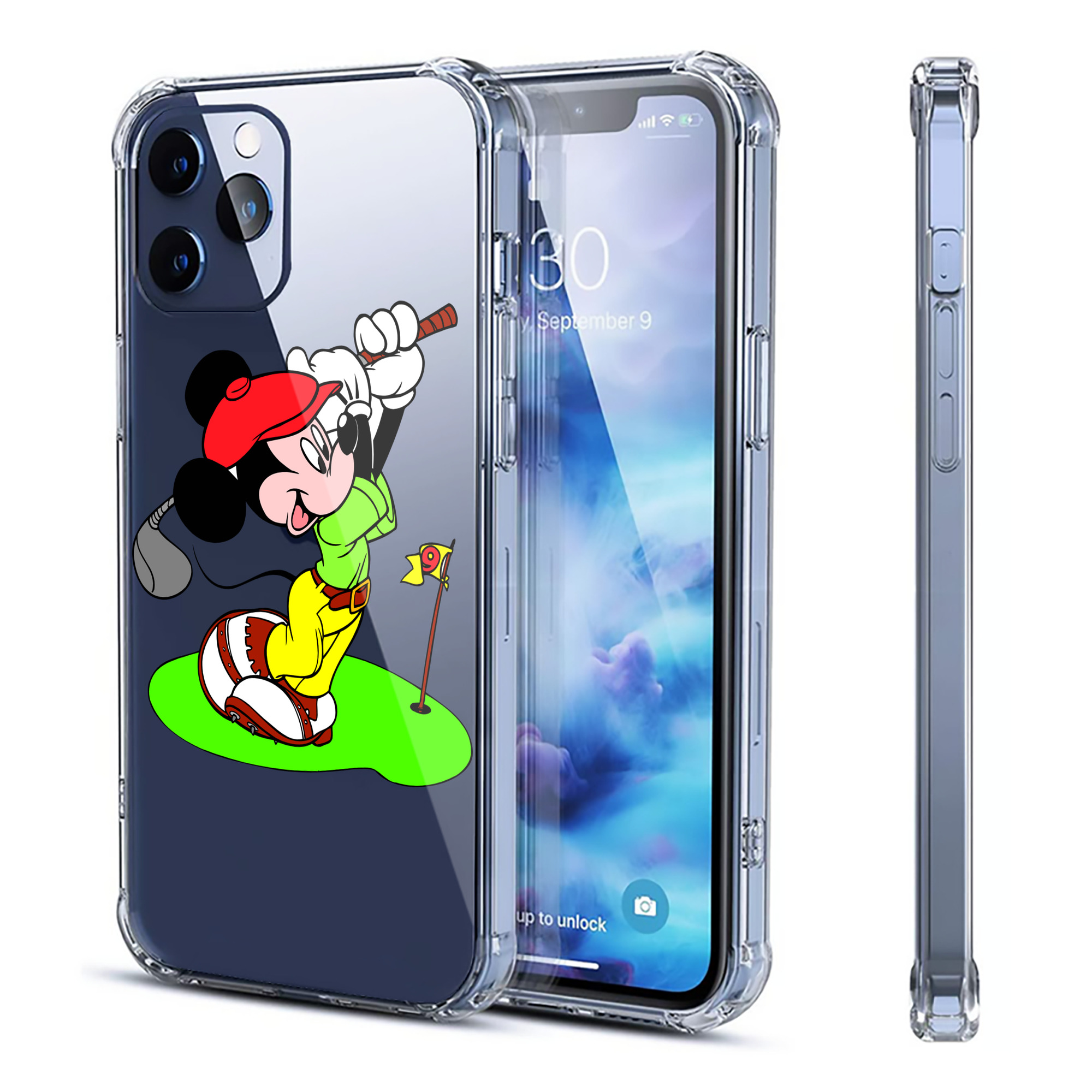 （画像用） ミッキーマウス Mickey Mouse 【iPhone 12シリーズ対応】透明スマホケース（クリアソフトケース）